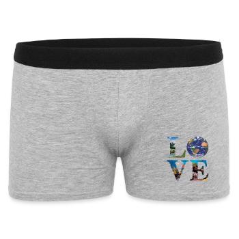 Love for nature and earth with oceans and mountains - Men's Boxer Shorts - heather grey - Front