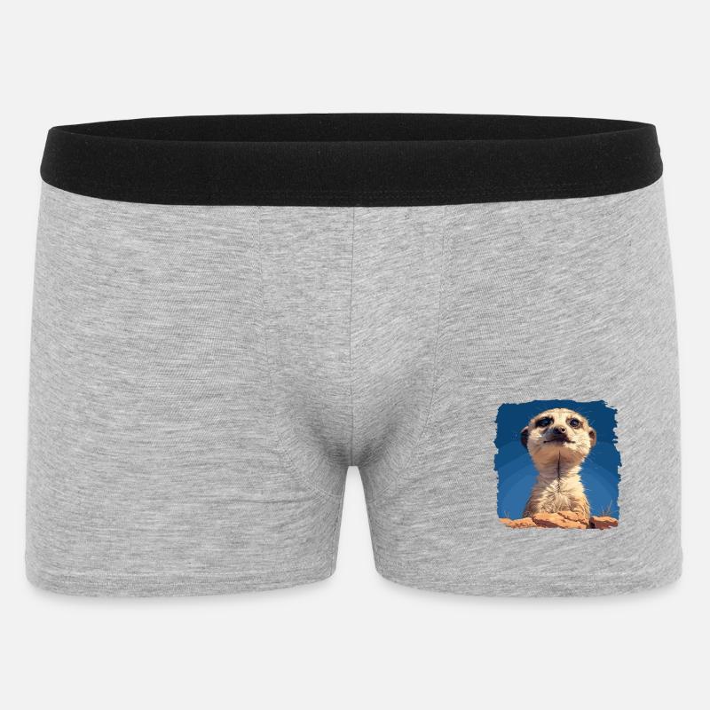 Meerkat Erdmännchen - Männer Boxer Shorts - Grau meliert