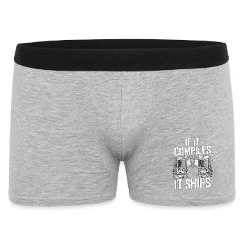 Game Developer If It Compiles It Gaming Programmer - Men's Boxer Shorts - heather grey - Front