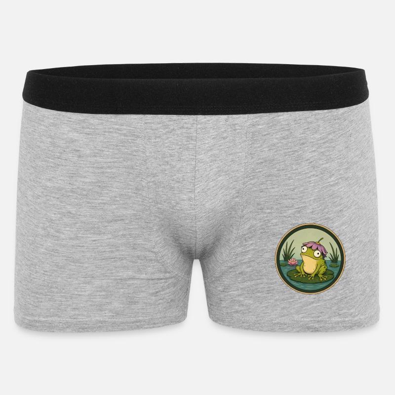Grenouille de rivière sur nénuphar - Boxer Homme - gris chiné