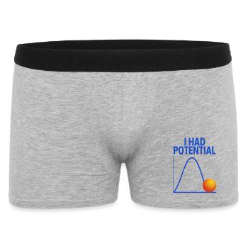 I Had Potential Grafik Physiker Witz - Männer Boxer Shorts - Grau meliert - Vorne