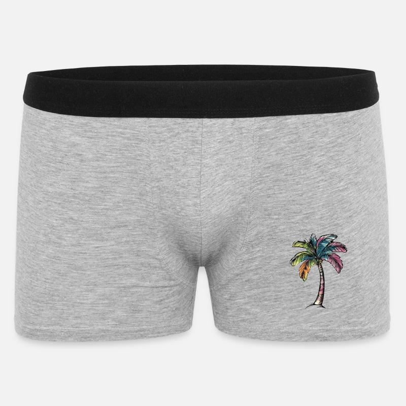 Plage de Palm Tree - Boxer Homme - gris chiné