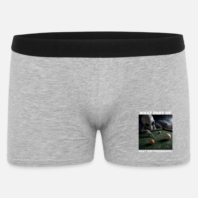 Billard-Physik-Alien-Nerd-Billardspieler - Männer Boxer Shorts - Grau meliert