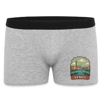 Venice Grand Canal Gondola Vintage Travel Sticker - Men's Boxer Shorts - heather grey - Front