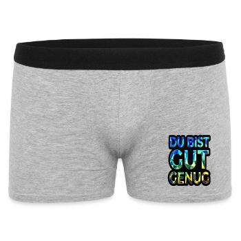 Du bist gut genug Motivation - Männer Boxer Shorts - Grau meliert - Vorne