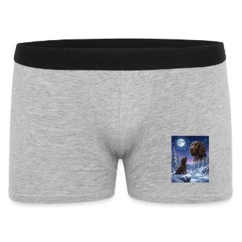 Hurlant au chien de la Lune American Water Spaniel - Boxer Homme - gris chiné - Devant