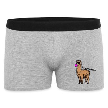Cooles Lama - No drama lama - Männer Boxer Shorts - Grau meliert - Vorne