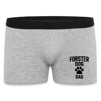 Foster Dog Dad - Hund Adoptiert Geschenk - Männer Boxer Shorts - Grau meliert - Vorne