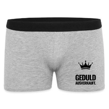 Geduld ausverkauft. - Männer Boxer Shorts - Grau meliert - Vorne