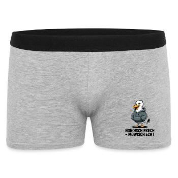  Nordisch Frech Möwisch Echt Lustige Möwe Spruch - Männer Boxer Shorts - Grau meliert - Vorne