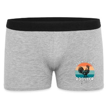 Hahn Rooster - Männer Boxer Shorts - Grau meliert - Vorne