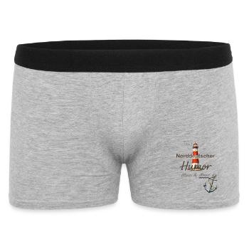 Norddeutscher Humor, Moin & Meer  - Männer Boxer Shorts - Grau meliert - Vorne