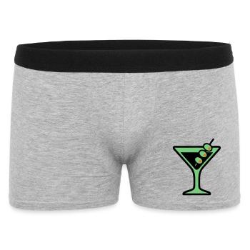 Cocktail Glass Summer Drink Vacances de garçon pour filles - Boxer Homme - gris chiné - Devant