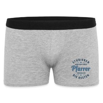 Studieren kann jeder - Pfarrer Spruch - Männer Boxer Shorts - Grau meliert - Vorne