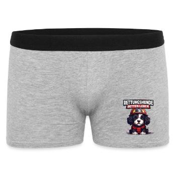 Rettungshunde retten Leben - Männer Boxer Shorts - Grau meliert - Vorne