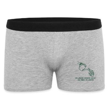 Pflanzen nerven nicht Gießkanne mit Monstera - Männer Boxer Shorts - Grau meliert - Vorne