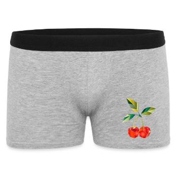 Geometric Cherries Illustration - Men's Boxer Shorts - heather grey - Front