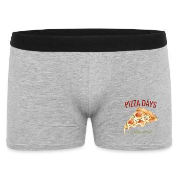 Jours de la pizza – Pour les vrais fans de pizza - Boxer Homme - gris chiné - Devant