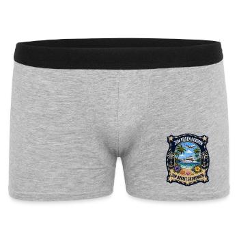 Zum Reisen geboren zur Arbeit gezwungen Travel - Männer Boxer Shorts - Grau meliert - Vorne