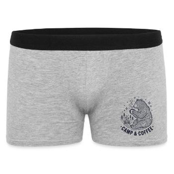 Hiking - Outdoor Adventure - Camp and Coffee - Men's Boxer Shorts - heather grey - Front