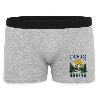 Trail Running - Roads Are Boring - Men's Boxer Shorts - heather grey - Front