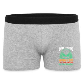 Hiking Mountain Trail Backpacking Outdoors Poaching - Men's Boxer Shorts - heather grey - Front