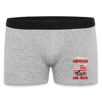 Hiking Patriotic Mountain Trail Backpacking Americ - Männer Boxer Shorts - Grau meliert - Vorne
