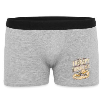 Private Pilot My Therapy Is Turbulence Aviation - Men's Boxer Shorts - heather grey - Front