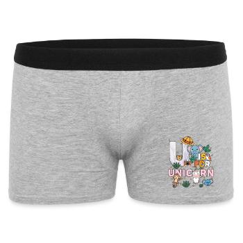U Is For Unicorn Zoo Party Jungle Zoo Birthday - Men's Boxer Shorts - heather grey - Front