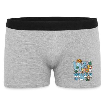 W c’est pour Fête du zoo de baleines Anniversaire du zoo de la jungle - Boxer Homme - gris chiné - Devant