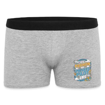 Private Pilot My Passion My Aviation Enthusiast - Men's Boxer Shorts - heather grey - Front