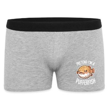 Expressions du poisson-globe : Cadeau amusant du poisson-globe - Boxer Homme - gris chiné - Devant
