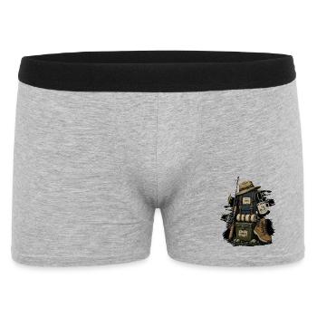 Angeln Angler  - Männer Boxer Shorts - Grau meliert - Vorne