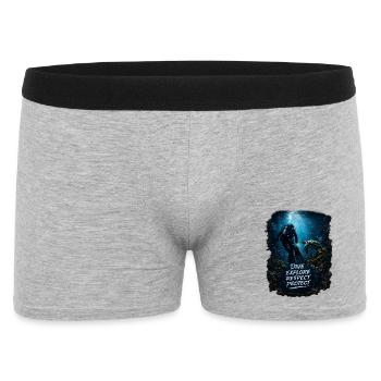 Dive. Explore. Respect. Protect. – Divers & Oceans - Men's Boxer Shorts - heather grey - Front