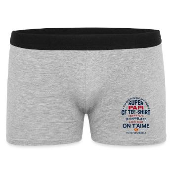 Super Papi On T'aime Cadeau Grand-Père - Boxer Homme - gris chiné - Devant