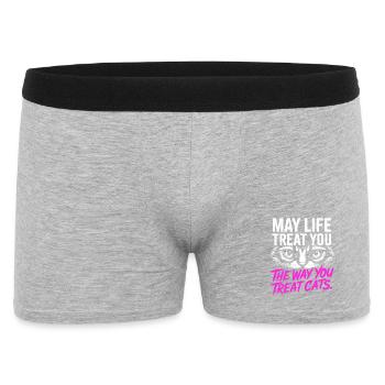Cat May Life Treat You Cats Cat Mom Cats - Men's Boxer Shorts - heather grey - Front