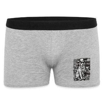 Cowboy Dog Beer Funny Golden Retriever - Men's Boxer Shorts - heather grey - Front
