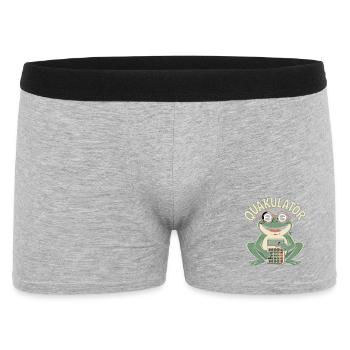 QUACULATOR funny frog with calculator - Men's Boxer Shorts - heather grey - Front