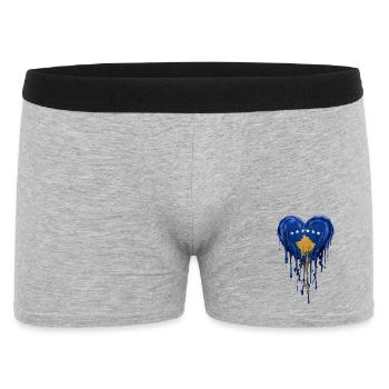 Kosovo Blue Heart Drop - Men's Boxer Shorts - heather grey - Front