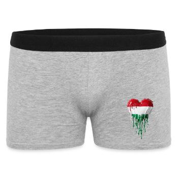 Heart with Hungarian flag - Men's Boxer Shorts - heather grey - Front