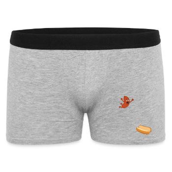 Hotdog springt ins Brötchen – Hotdog zum 4. Juli - Männer Boxer Shorts - Grau meliert - Vorne