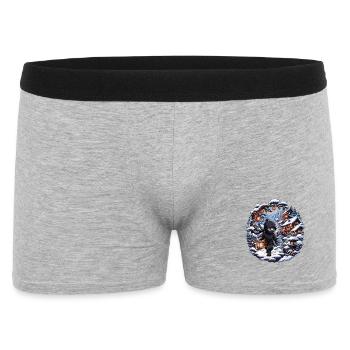 Winter ninja in snowy village - Men's Boxer Shorts - heather grey - Front