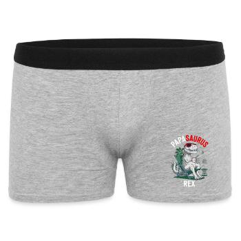 Papasaurus Rex Humour Fête des Pères Barbecue - Boxer Homme - gris chiné - Devant
