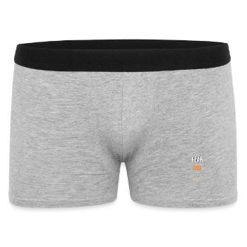 Conception de la typographie géométrique motivante Fear Less - Boxer Homme - gris chiné - Devant