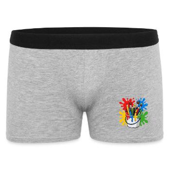 Dessin, peintre, artiste, pinceau, art coloré - Boxer Homme - gris chiné - Devant