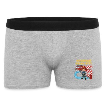 Aufgepasst Ich Bin Jetzt 5 Feuerwehr Geburtstag - Männer Boxer Shorts - Grau meliert - Vorne