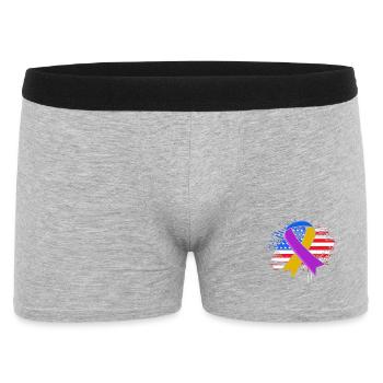 Blasenkrebs Krebs Blase - Männer Boxer Shorts - Grau meliert - Vorne