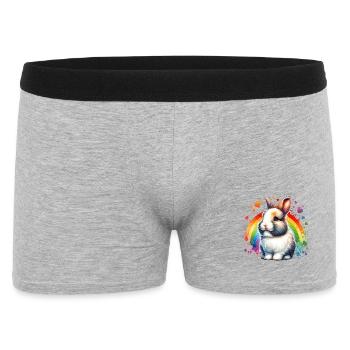 Zwergkaninchen Motiv - Männer Boxer Shorts - Grau meliert - Vorne