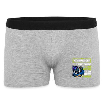 Gamer Gaming Cat Video Game - Männer Boxer Shorts - Grau meliert - Vorne
