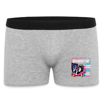 Gamer Gaming Cat Video Game - Männer Boxer Shorts - Grau meliert - Vorne
